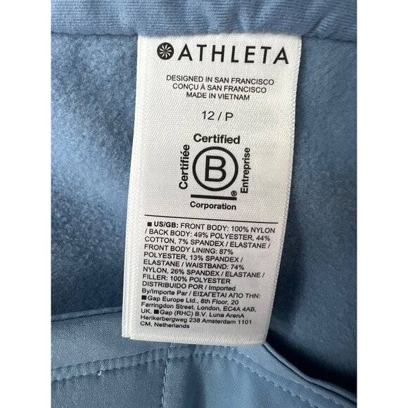 Athleta Womens Apres Ski Down Quilted Jogger Pants Heron Blue Drawstring 12P - Picture 9 of 16